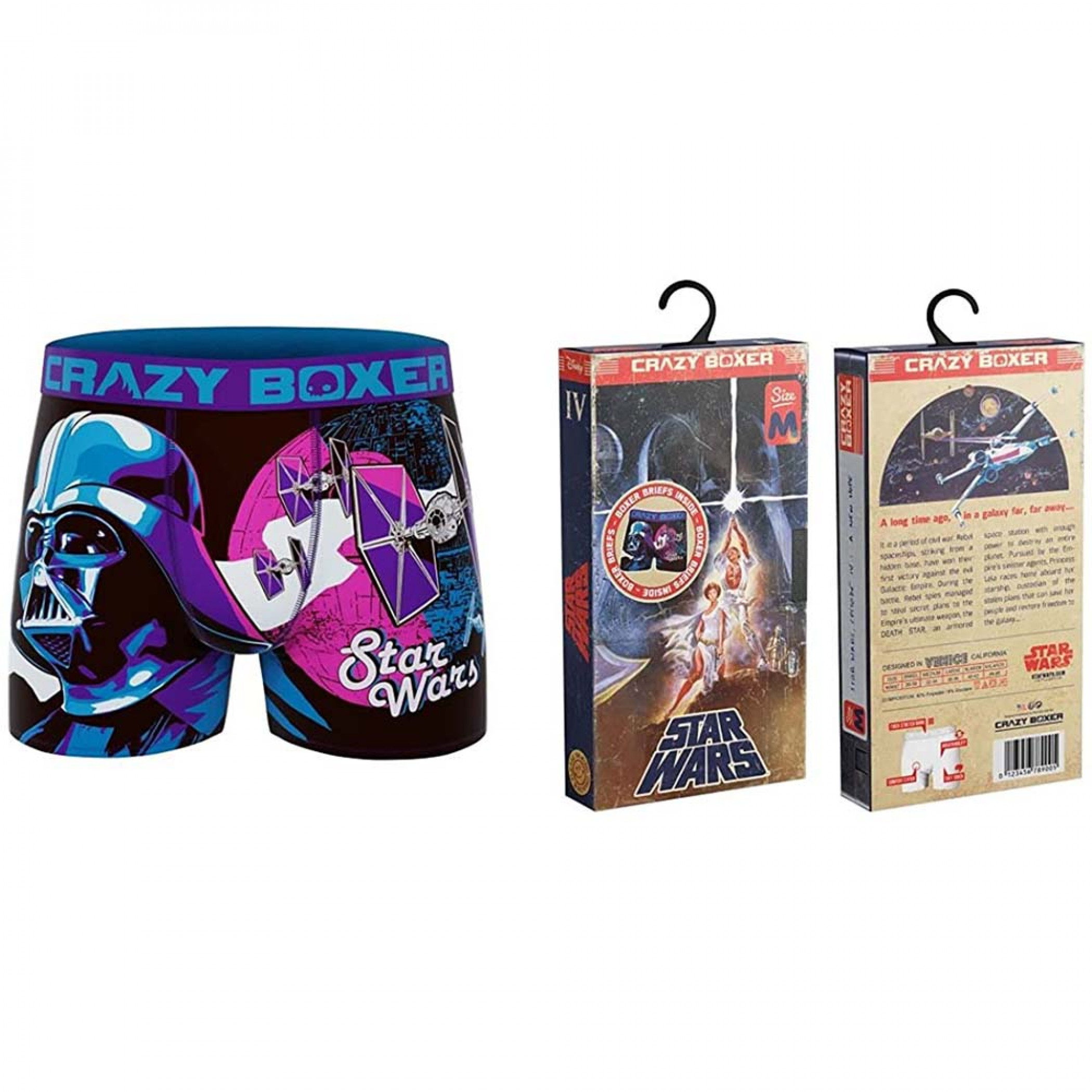Crazy Boxers Star Wars Darth Vader Character Boxer Briefs in VHS Box